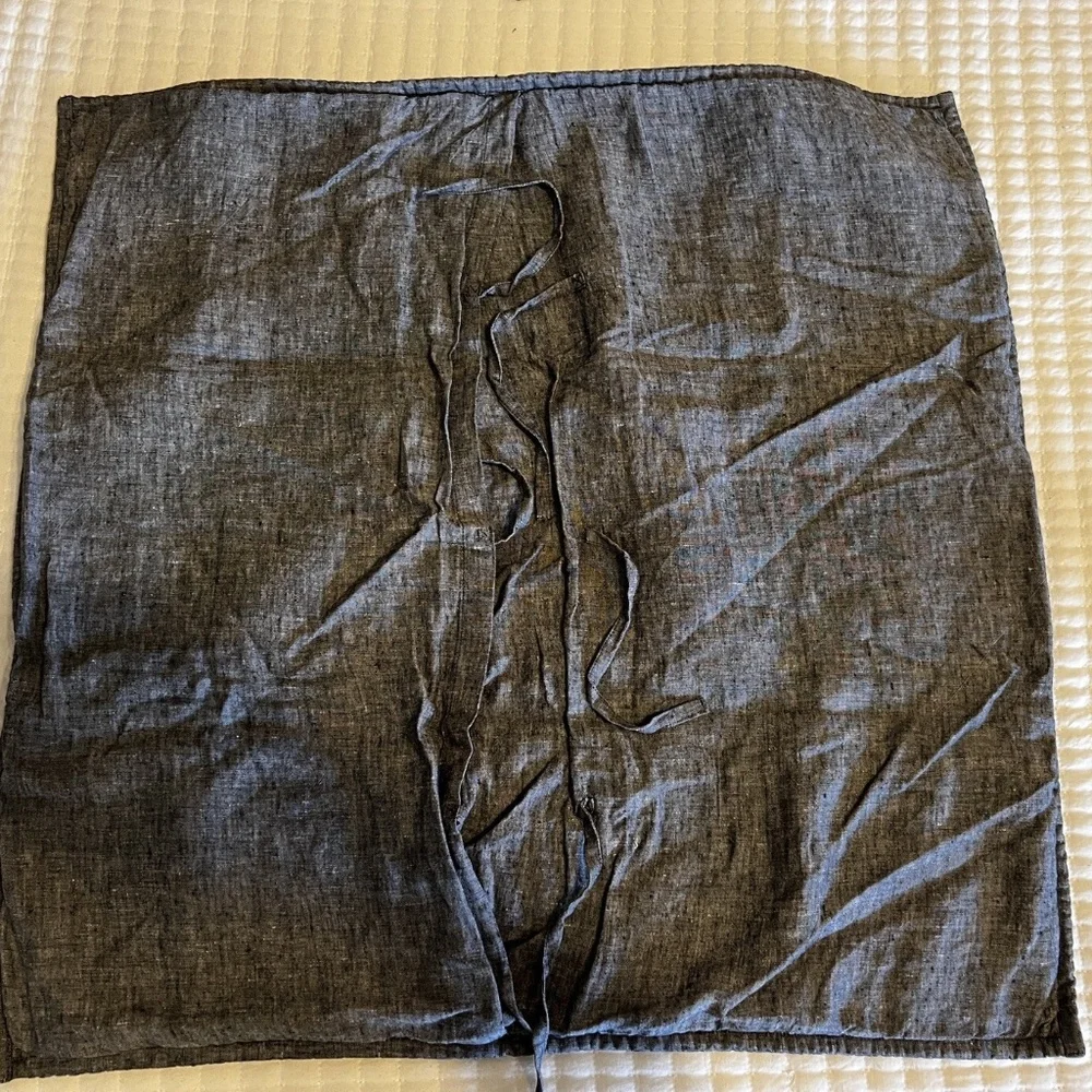 Vintage Washed Hand Quilted Belgian Flax Linen Coverlet Standard Pillow Sham